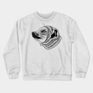 Crowned lemur - ink illustration Crewneck Sweatshirt